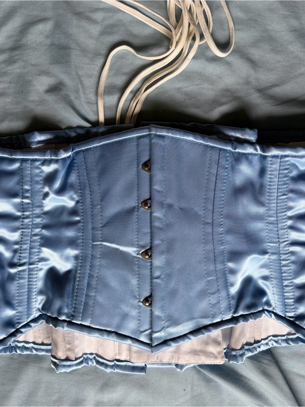 Satin Waist Cincher Corset - Blue